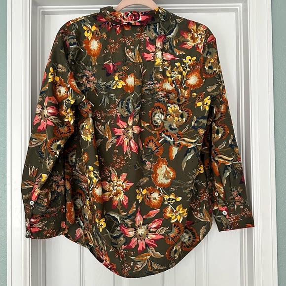 Talbots Cotton Button Front Shirt Splendid Floral Size Plus X‎ 14-16W - Picture 8 of 12